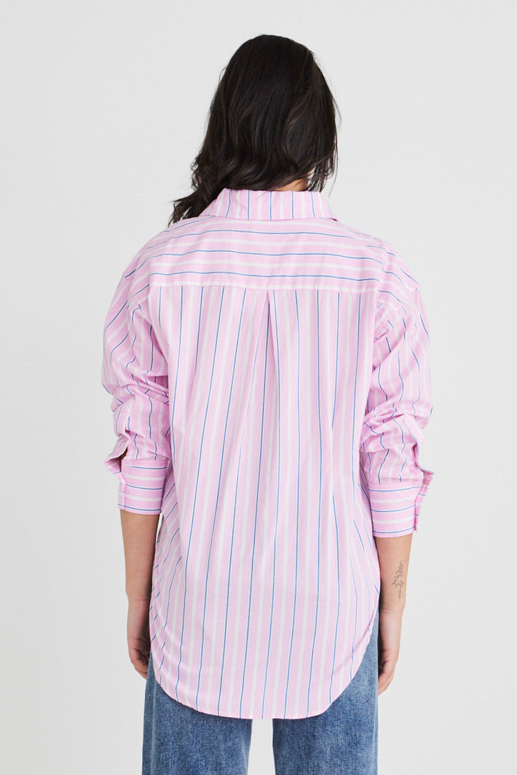 California Candy Stripe Poplin Oversized Shirt