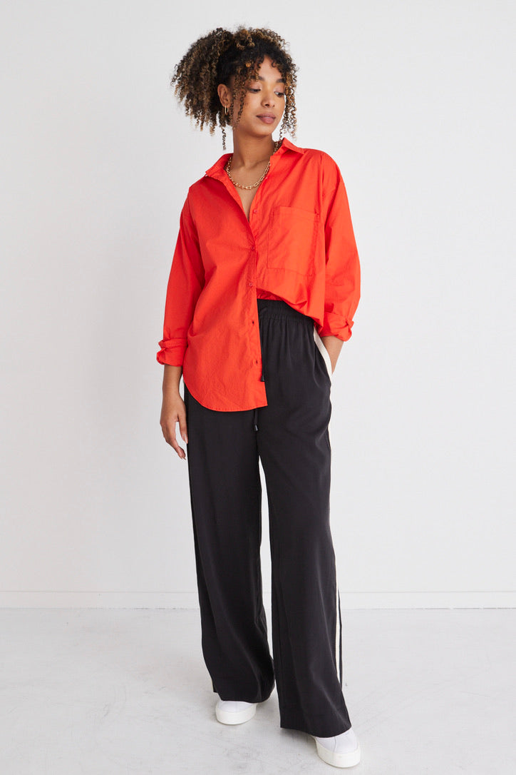 California Blood Orange Poplin Oversized Shirt