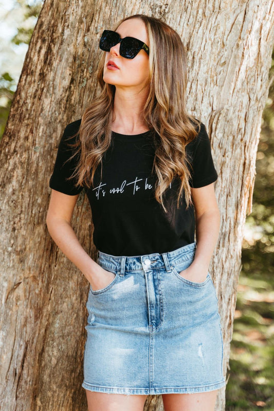 Cool To Be Kind Black Organic Cotton Tee